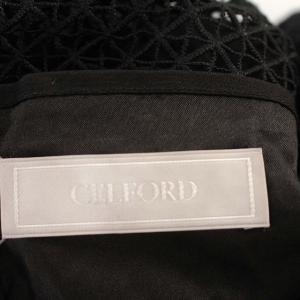 CELFORD 21AW ワンピース カットワークレース ロング シースルー 半袖 36 S 黒 ブラック