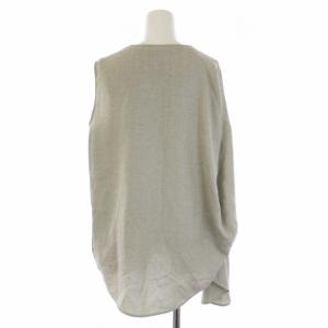 ENFOLD V-NECK LINEN LIKE ASYMMETRY TOPS ブラウス シャツ ノースリーブ Vネック 変形 38 M