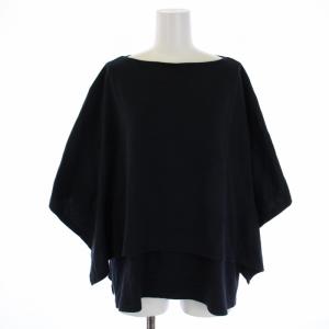 レイヤード カットソー 半袖 ボートネック 38 M 紺 ネイビー 300CS380-3270