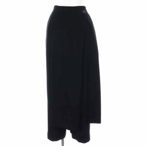 21SS ダブルサテンBOX SK PT ロングパンツ 36 S 黒 ブラック 300ES231-0160