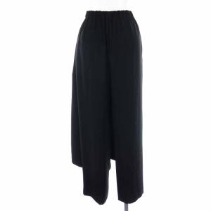 ENFOLD 21SS ダブルサテンBOX SK PT ロングパンツ 36 S 黒 ブラック 300ES231-0160
