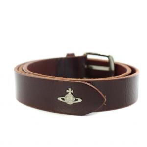 Vivienne Westwood ベルト ハトメ オーブ レザー ボルドー シルバー