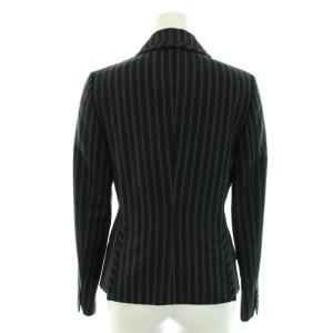 Paul Smith BLACK スーツ セットアップ 上下 テーラードジャケット シングル 3B サイドベンツ スカート ひざ丈 フレア ストライプ 裏地花柄