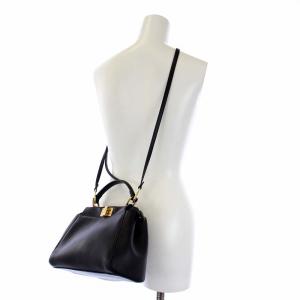FENDI ミニ ピーカブー ナッパレザー アイコニックスモール ハンドバッグ ブラック 8BN244