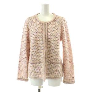 カーディガン ノーカラー 9 M ピンク
