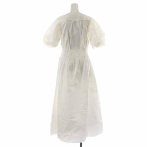CASA FLINE ボリュームスリーブドレス フレアワンピース ロング バックリボン 半袖 F 白 ホワイト 1212305005