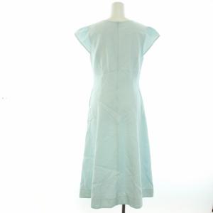 Chesty 20SS フラワー刺繍ワンピース ビジュー装飾 花モチーフ 麻 リネン混 半袖 ミモレ ロング タグ付き 1 S 水色 ライトブルー