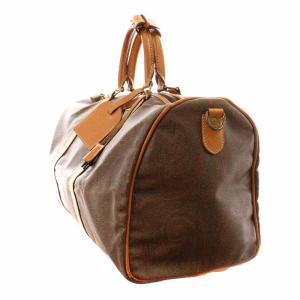 ETRO ボストンバッグ ハンドバッグ PVC レザー 南京錠 茶 ブラウン