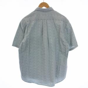 STUSSY カジュアルシャツ 半袖 総柄 L 水色