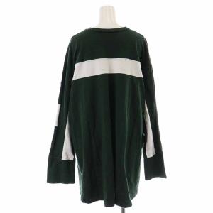 nagonstans コットン天竺 Aラインチュニック Aラインシルエット センタードレープ 長袖 M 緑 グリーン 470EA280-1730