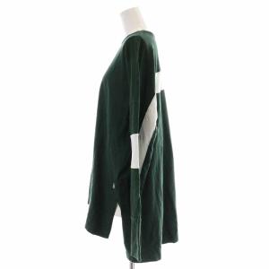 nagonstans コットン天竺 Aラインチュニック Aラインシルエット センタードレープ 長袖 M 緑 グリーン 470EA280-1730