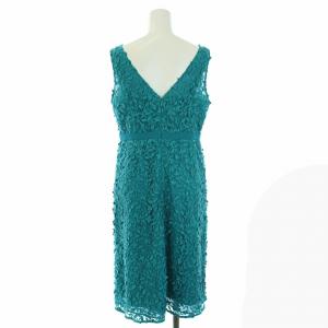 Grace Class ケミカルレースOP ワンピース ノースリーブ 刺繍 ひざ丈 38 青緑 ブルー グリーン