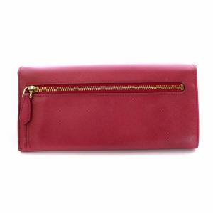 PRADA 長財布 二つ折り サフィアーノレザー リボン ピンク