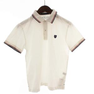 ポロシャツ シャツ 半袖 ロゴ スリット 2 M 白 ホワイト