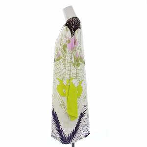 VALENTINO abstract-print long-sleeve dress ミニ 総柄 40 M マルチカラー