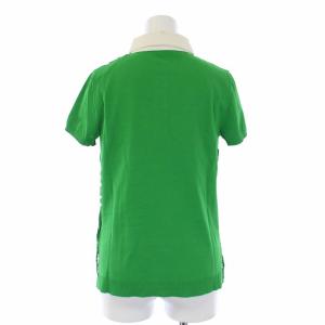 VALENTINO レース切替 ポロシャツ 半袖 S 緑 グリーン PB3KP0023RE