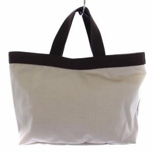 Hervé Chapelier ハンドバッグ トートバッグ ナイロン スクエア Mサイズ ベージュ 茶 ブラウン 704C