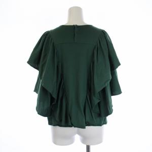 Drawer テンジク フレアスリーブ カットソー 半袖 クルーネック フリル 1 S 緑 グリーン 6517-206-0505