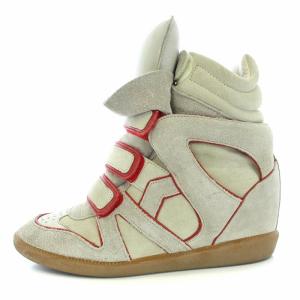 ISABEL MARANT TONY’S SNEAKERS スニーカー シューズ ハイカット スエード 38 24cm グレージュ BK0001-13P002S