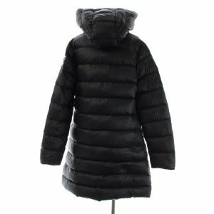 DIESEL ダウンコート ロング ジップアップ フード ナイロン S 黒 ブラック