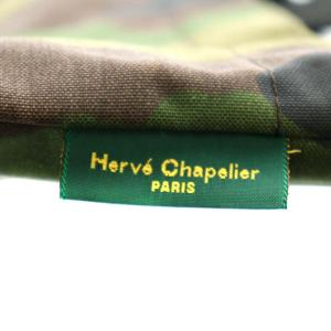 Hervé Chapelier ナイロン舟型トートM トートバッグ ハンドバッグ 迷彩 カモフラ カーキ 1027
