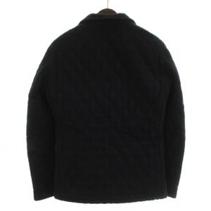 TOMORROWLAND キルティングジャケット ウール M 紺 ネイビー 茶 ブラウン