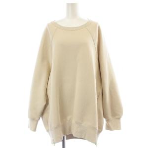 20AW サイドジップダンボールプルオーバー スウェット トレーナー 長袖 オーバーサイズ F ベージュ