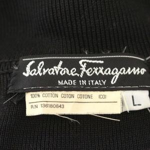 Salvatore Ferragamo カーディガン ガンチーニ コットン ニット L 黒 ブラック