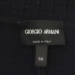 GIORGIO ARMANI ニット ジャケット テーラードジャケット 総柄 56 ネイビー