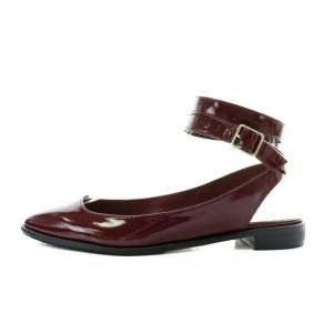 ELIN サンダル ストラップ エナメル ポインテッドトゥ 37 23.5cm ボルドー