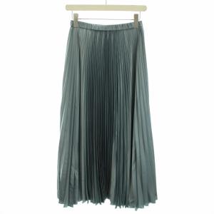 UNITED ARROWS チンツ CHINTS スカート ロング マキシ プリーツ イージー タグ付き 38 M 水色 ライトブルー