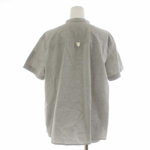 MHL. 2017SS シャツ ブラウス バンドカラー プルオーバー 半袖 2 M ライトグレー