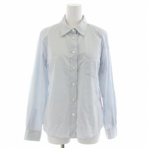 シャツ ブラウス 長袖 2 M 水色 サックスブルー