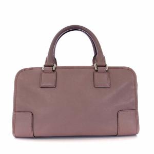 LOEWE アマソナ28 ボストンバッグ ハンドバッグ アナグラム レザー ピンク