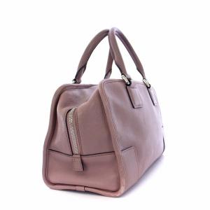 LOEWE アマソナ28 ボストンバッグ ハンドバッグ アナグラム レザー ピンク
