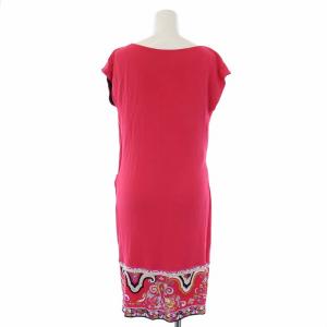 Emilio Pucci ワンピース 半袖 ひざ丈 プリント 切替 I42 M ピンク 41RH48