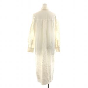 GRACE CONTINENTAL 刺繍ロングシャツワンピース ミモレ 長袖 カットワーク インナー付き 34 XS 白 ホワイト 17131076