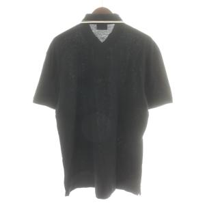 EMPORIO ARMANI ポロシャツ 半袖 ハーフボタン ロゴ 鹿の子 大きいサイズ XXL 黒 ブラック 白 ホワイト 茶 ブラウン