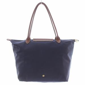 Longchamp ルプリアージュ DEPOSE トートバッグ ハンドバッグ ナイロン レザー L 紺 ネイビー 茶色 ブラウン L1899089556