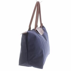 Longchamp ルプリアージュ DEPOSE トートバッグ ハンドバッグ ナイロン レザー L 紺 ネイビー 茶色 ブラウン L1899089556