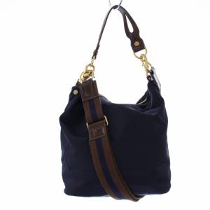 Orobianco ショルダーバッグ ハンドバッグ 2WAY ナイロン レザー 紺 ネイビー