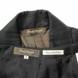 Paul Stuart スーツ セットアップ 上下 テーラードジャケット シングル タイトスカート ひざ丈 肩パッド ウール ストライプ 4 6 S