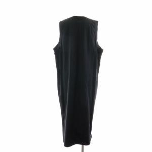 HYKE ワンピース ノースリーブ ロング マキシ クルーネック フレア 1 S 黒 ブラック