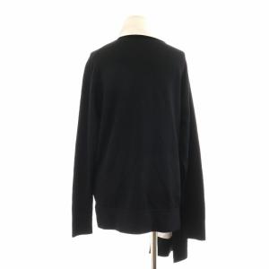 ADORE 21SS ドライハイゲージニット セーター 長袖 クルーネック 変形 マフラー付き バイカラー 38 M 黒 ブラック ベージュ