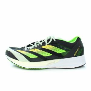 ADIZERO JAPAN 7 M スニーカー ランニングシューズ 9.5 27.5cm 黒 ブラック 黄緑 ネオングリーン