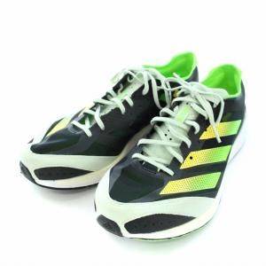 adidas ADIZERO JAPAN 7 M スニーカー ランニングシューズ 9.5 27.5cm 黒 ブラック 黄緑 ネオングリーン
