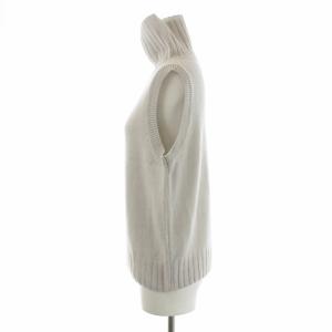 MARGARET HOWELL 19AW ニット セーター ベスト ハイネック プルオーバー ウール 絹混 シルク混 カシミヤ混 2 M ライトグレー