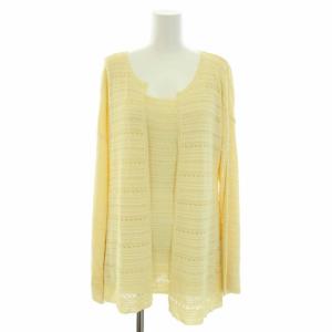 アンサンブルニット カーディガン トッパー 長袖 セーター 半袖 かぎ針編み 40 M アイボリー