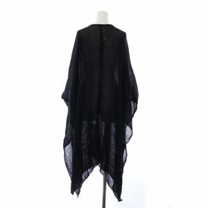 EVERYDAY I LIKE 19SS アサガーゼポンチョ 麻 リネン アシンメトリー 黒 ブラック