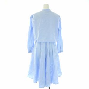 EMPORIO ARMANI POPLIN Dress シャツワンピース バンドカラー ひざ丈 長袖 36 XXS 水色 ライトブルー